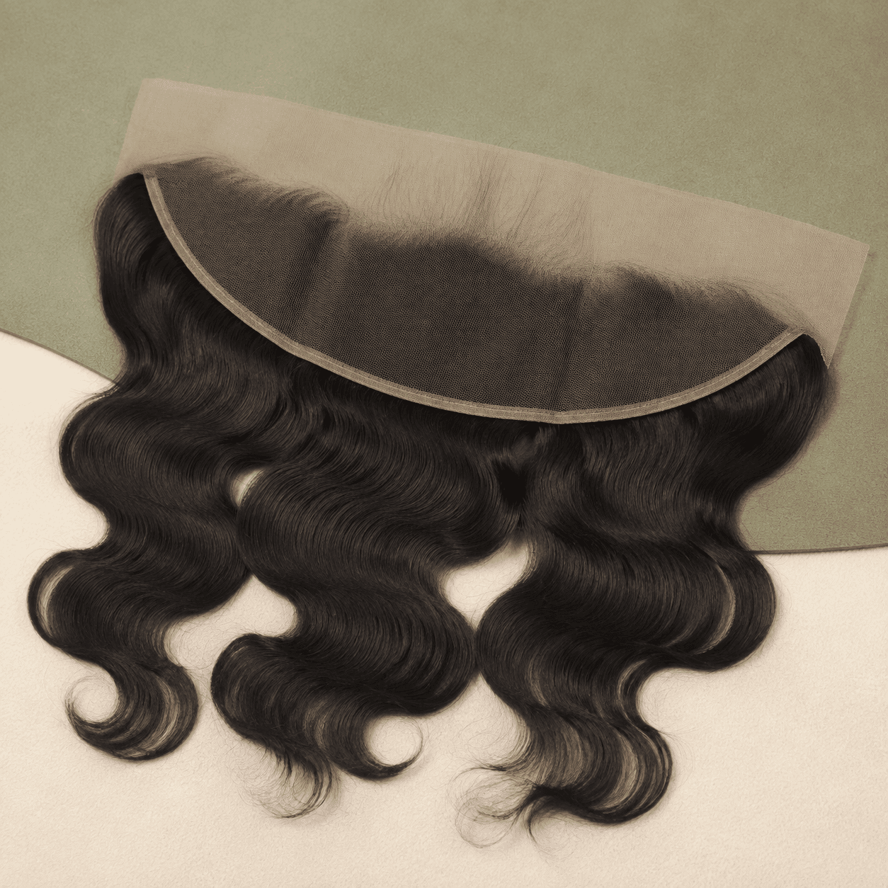 Wide 13 by 4 natural-black body-wave human hair lace frontal with ear-to-ear lace panel