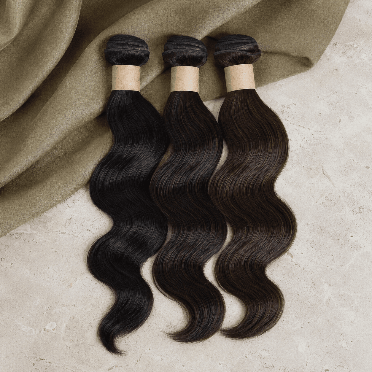 Sorted natural-color Remy human hair material
